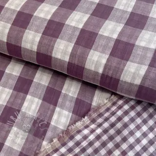 Dubbelgaas/mousseline Double sided CHECKS MINI grape