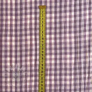 Dubbelgaas/mousseline Double sided CHECKS MINI grape