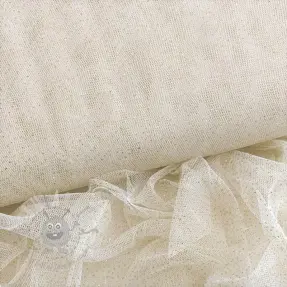 Tule voor TUTU-rok ROYAL SPARKLE ecru gold