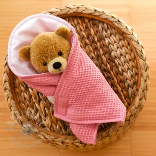 Katoen met wafelbinding rose