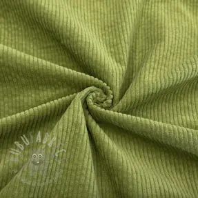 Ribfluweel 6W WASHED STRETCH green
