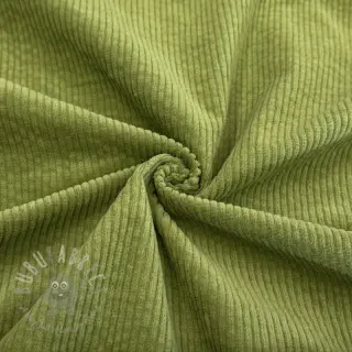 Ribfluweel 6W WASHED STRETCH green