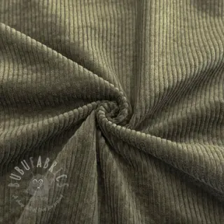 Ribfluweel 6W WASHED STRETCH camo green