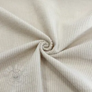 Ribfluweel 6W WASHED STRETCH off white