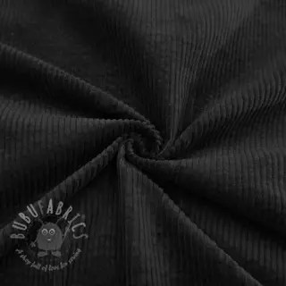 Ribfluweel 6W WASHED STRETCH black