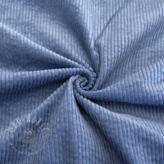 Ribfluweel 6W WASHED STRETCH blue