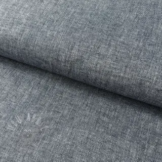 Linnen met katoen Fishbone navy