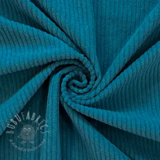 Ribfluweel 6W COTTON TOUCH aqua