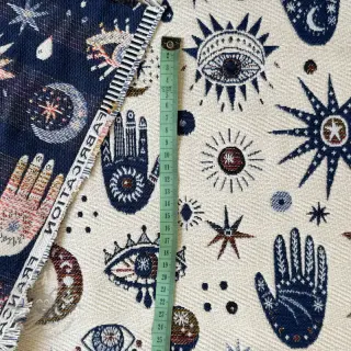 Decoratiestof jacquard Namaste allover blanc
