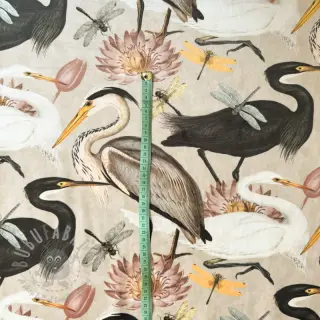 Decoratiestof VELVET Heron bird camel
