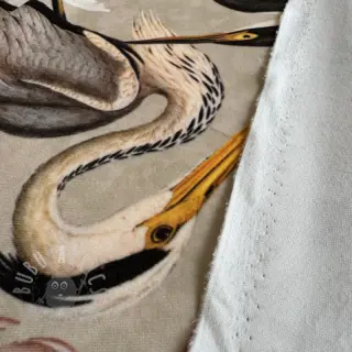 Decoratiestof VELVET Heron bird camel