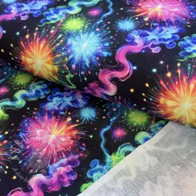 Sweaterstof Fire works design C digital print