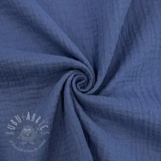 Dubbelgaas/mousseline midnight blue