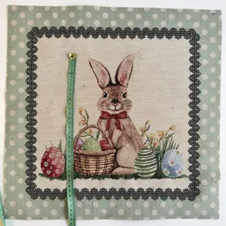 Dekoračná látka GOBELIN PREMIUM Easter Bunny Eggs PANEL