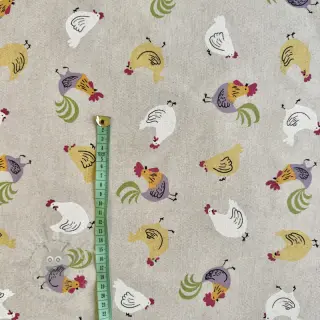 Decoratiestof Linenlook Rooster And Chick