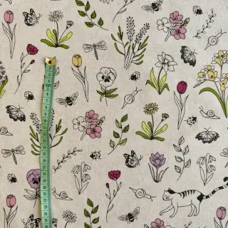 Dekoračná látka Linenlook Spring Doodle Time