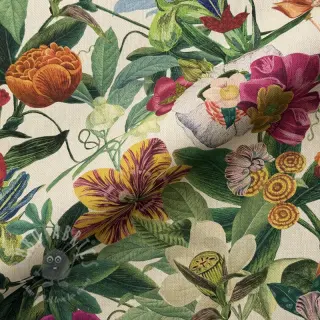 Decoratiestof Linenlook Flashy Floral Party digital print