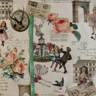 Decoratiestof premium Linenlook Poetry Romantic Scene digital print