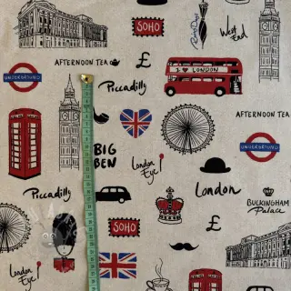 Decoratiestof Linenlook London Icon City