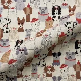 Decoratiestof Linenlook Dog Dress Up