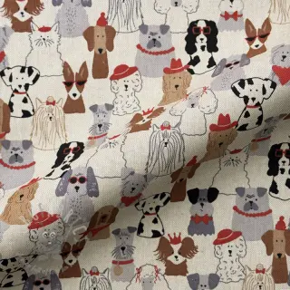 Decoratiestof Linenlook Dog Dress Up