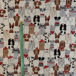 Decoratiestof Linenlook Dog Dress Up
