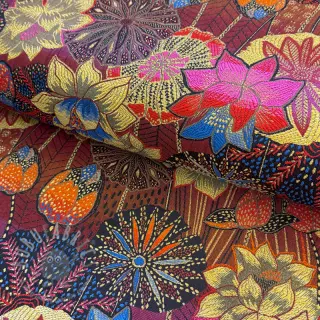 Decoratiestof jacquard Opium allover rouge