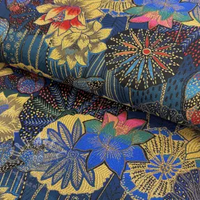 Decoratiestof jacquard Opium allover bleu