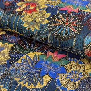 Decoratiestof jacquard Opium allover bleu