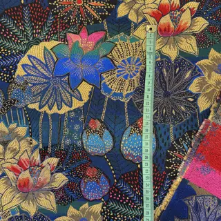 Decoratiestof jacquard Opium allover bleu