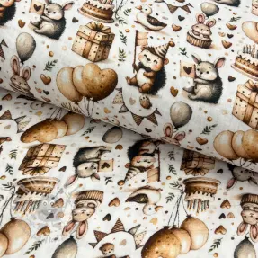 Dubbelgaas/mousseline Cuties design D digital print