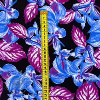Viscose RADIANCE Anabella leaves black digital print