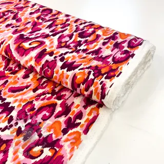 Viscose STRETCH Ikat fuchsia