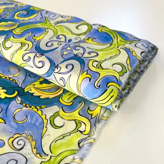 Viscose RADIANCE Abstract paisley blue digital print