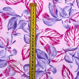 Viscose RADIANCE Anabella leaves pink digital print