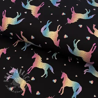 Tricot Unicorns parade black digital print