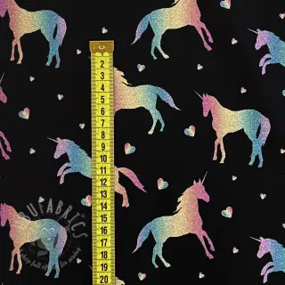 Tricot Unicorns parade black digital print