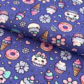Úplet Sweet food lavender digital print