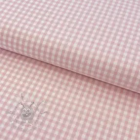 Katoenen stof YARN DYED CHECK BRUSHED light rose