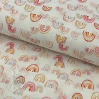 Dubbelgaas/mousseline Magic rainbows digital print
