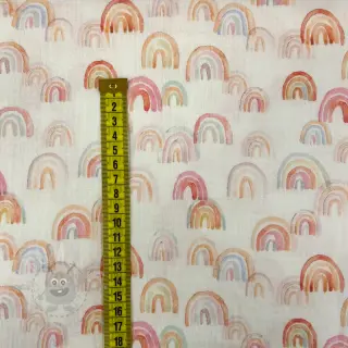 Dubbelgaas/mousseline Magic rainbows digital print