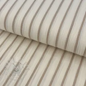 Dubbelgaas/mousseline YARN DYED Thin strip beige