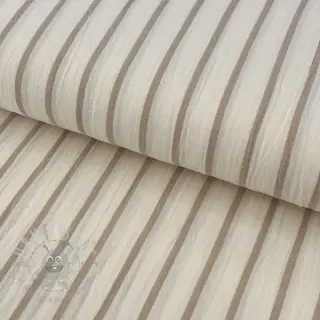 Dubbelgaas/mousseline YARN DYED Thin strip beige