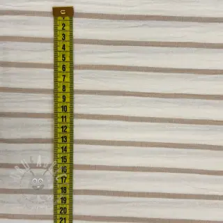 Dubbelgaas/mousseline YARN DYED Thin strip beige