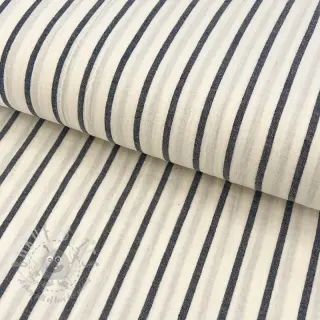 Dubbelgaas/mousseline YARN DYED Thin strip navy