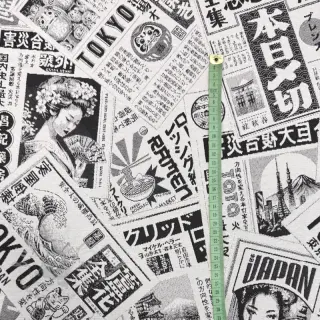 Decoratiestof jacquard Neo noir blanc