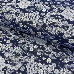 Decoratiestof jacquard Draco indigo