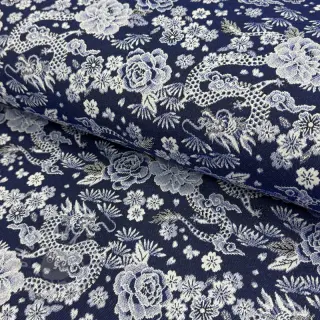 Decoratiestof jacquard Draco indigo