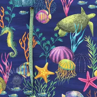 Decoratiestof premium Underwater sea life digital print