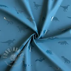 Stof voor regenjas Dinosaurs blue